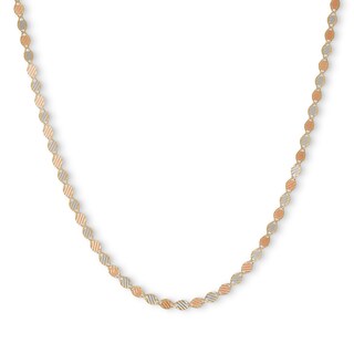 14K Solid Gold Valentino Tri-Tone Chain - 20"