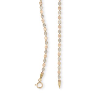 14K Solid Gold Valentino Tri-Tone Chain - 20"