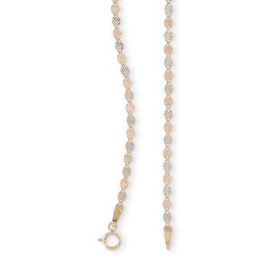 14K Solid Gold Valentino Tri-Tone Chain - 20"