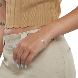 14K Solid Gold Herringbone Chain Bracelet - 7.25"