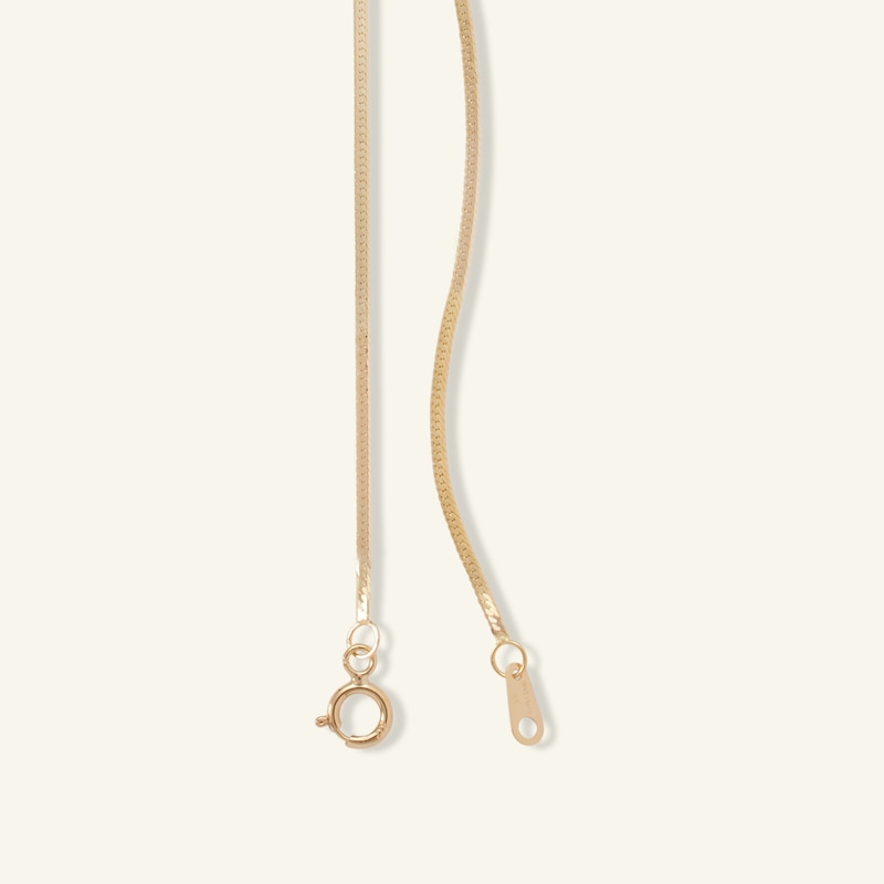 Main Image 2 of 14K Solid Gold Herringbone Chain - 18"