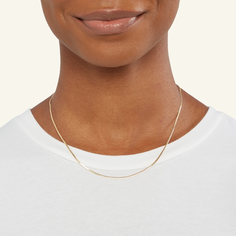 Main Image 3 of 14K Solid Gold Herringbone Chain - 18"