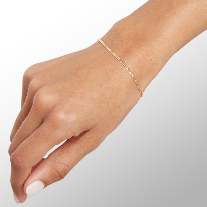 Main Image 3 of 14K Solid Gold Valentino Tri-Tone Chain Bracelet - 7"