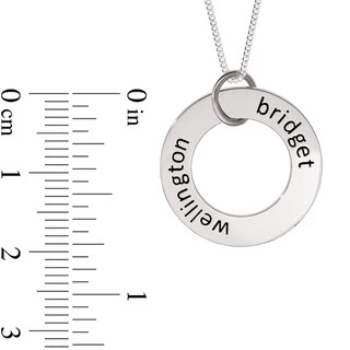Sterling Silver Two Name Circle Curb Chain - 18"