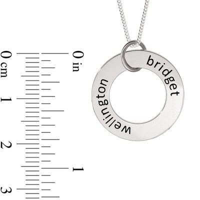 Sterling Silver Two Name Circle Curb Chain - 18"