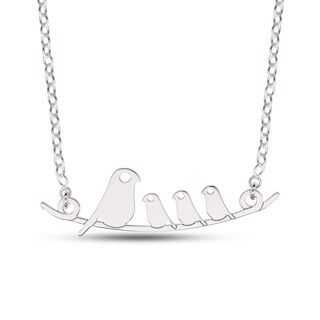 Sterling Silver Bird Family Rolo Chain - 16"