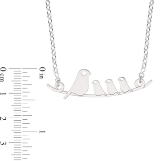 Sterling Silver Bird Family Rolo Chain - 16"