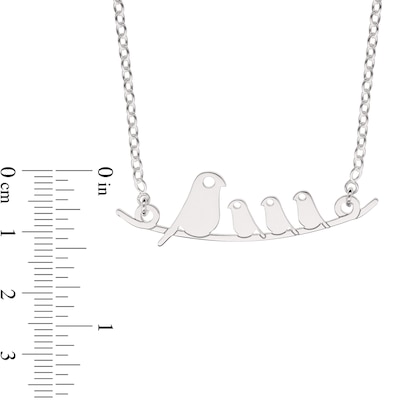 Sterling Silver Bird Family Rolo Chain - 16"