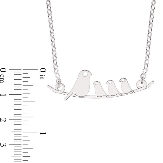Sterling Silver Bird Family Rolo Chain - 16"