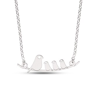 Sterling Silver Bird Family Rolo Chain - 16"