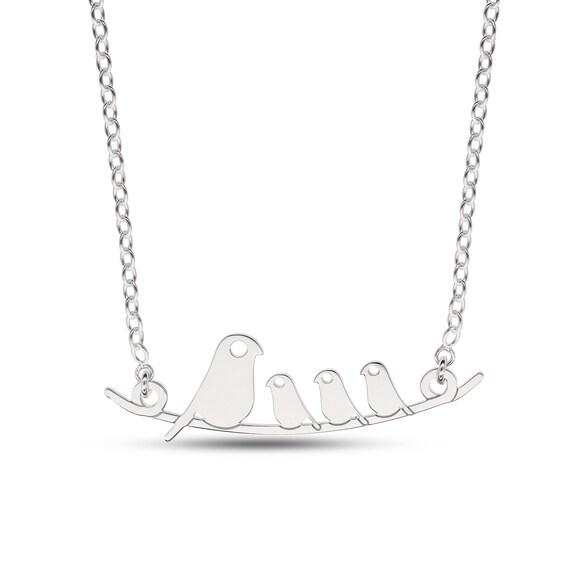 Sterling Silver Bird Family Rolo Chain - 16"