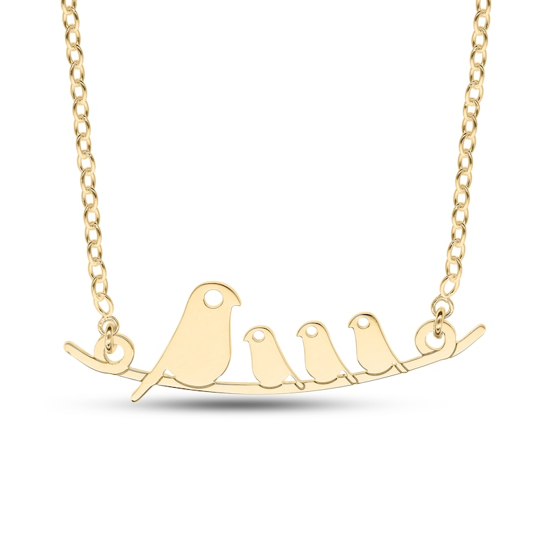 Main Image 1 of 14K Gold Plated Bird Family Rolo Chain - 16"