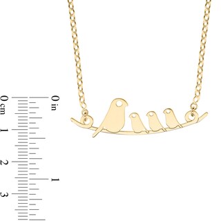 14K Gold Plated Bird Family Rolo Chain - 16"