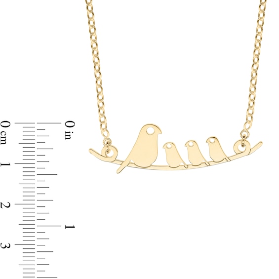 14K Gold Plated Bird Family Rolo Chain - 16"