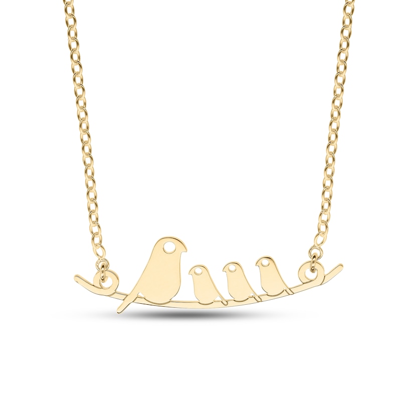 Main Image 3 of 14K Gold Plated Bird Family Rolo Chain - 16"