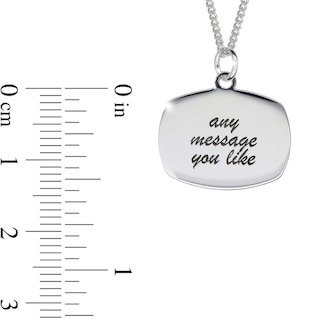 Sterling Silver Oblong Message Curb Chain - 18"