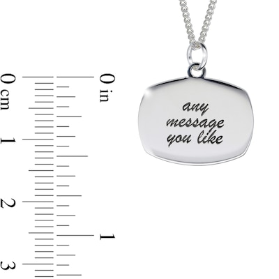 Sterling Silver Oblong Message Curb Chain - 18"
