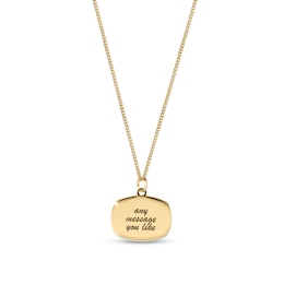 14K Gold Plated Oblong Message Curb Chain - 18"
