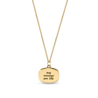 14K Gold Plated Oblong Message Curb Chain - 18"