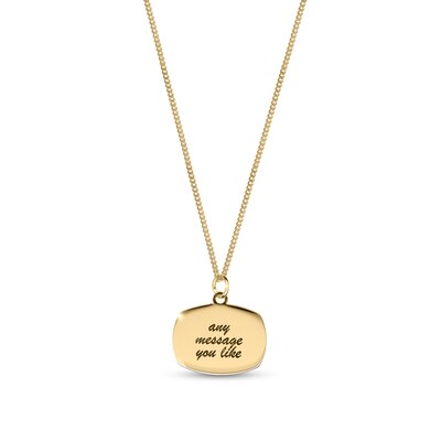 14K Gold Plated Oblong Message Curb Chain - 18"