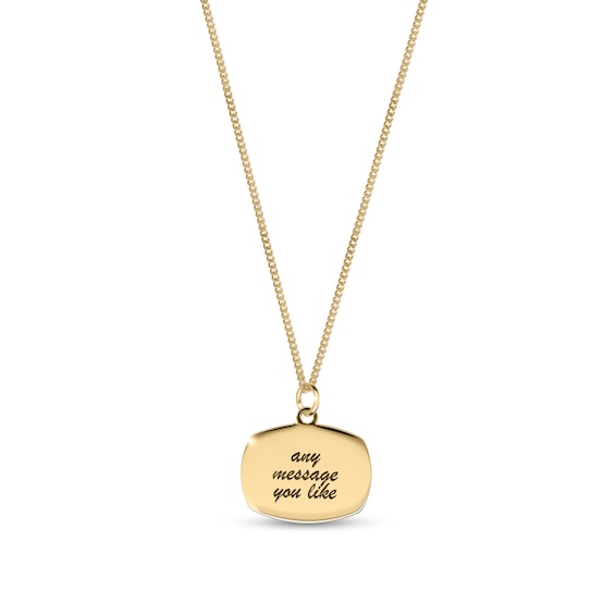 14K Gold Plated Oblong Message Curb Chain - 18"
