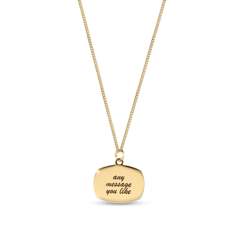 14K Gold Plated Oblong Message Curb Chain - 18"