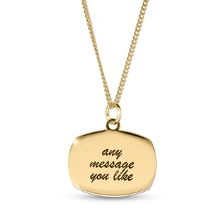 14K Gold Plated Oblong Message Curb Chain - 18"