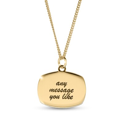 14K Gold Plated Oblong Message Curb Chain - 18"