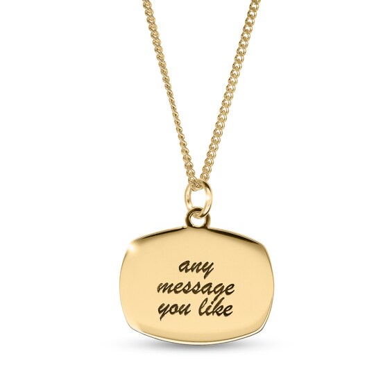 14K Gold Plated Oblong Message Curb Chain - 18"