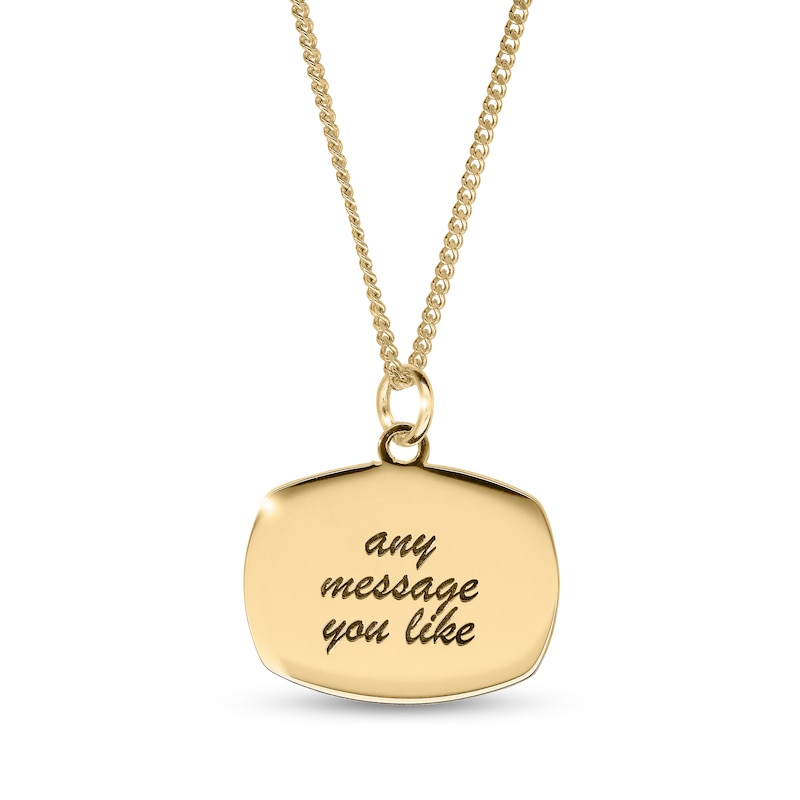 Main Image 2 of 14K Gold Plated Oblong Message Curb Chain - 18"
