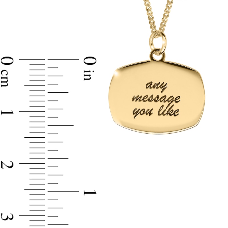 Main Image 3 of 14K Gold Plated Oblong Message Curb Chain - 18"