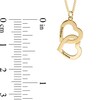 Thumbnail Image 2 of ​​​​​​​14K Gold Plated Two Name Interlocking Hearts Curb Chain - 18"