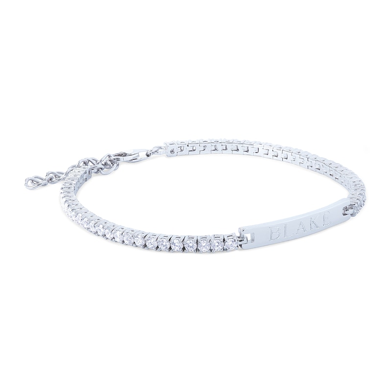 Sterling Silver CZ Engravable Tennis Bracelet