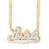 Thumbnail Image 1 of 14K Gold Plated Diamond Accent Name Heart Two-Tone Curb Chain - 18"