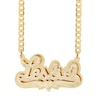 Thumbnail Image 1 of 14K Gold Plated Diamond Accent Double Plated Bold Name Two-Tone Curb Chain - 18"