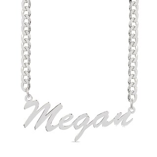 ​​​​​​​Sterling Silver Cursive Name Curb Chain - 18"