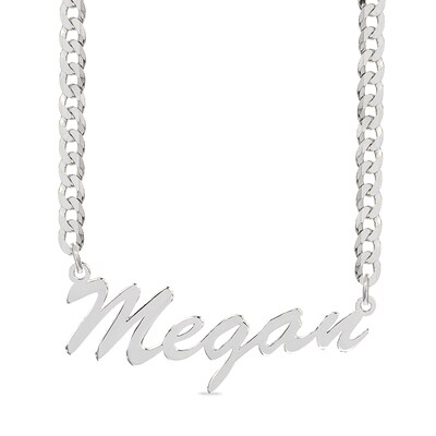 ​​​​​​​Sterling Silver Cursive Name Curb Chain - 18"