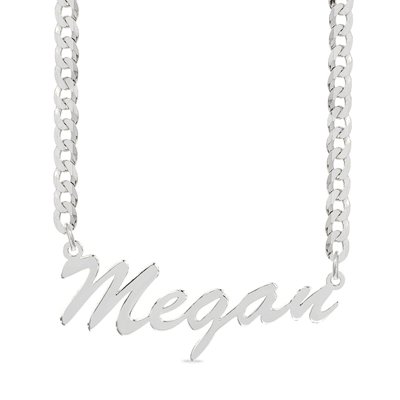 ​​​​​​​Sterling Silver Cursive Name Curb Chain - 18"