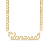 Thumbnail Image 1 of 14K Gold Plated Script Nameplate Curb Chain - 18"
