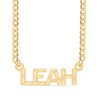 Thumbnail Image 1 of 14K Gold Plated Diamond Cut Block Letter Nameplate Curb Chain - 18"