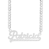 Thumbnail Image 1 of Sterling Silver Diamond Cut Ribbon Nameplate Curb Chain - 18"