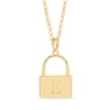 Thumbnail Image 1 of 14K Gold Plated Initial Lock Pendant Necklace - 18"