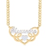 Thumbnail Image 1 of ​​​​​​​14K Gold Plated Script Heart Swirl Nameplate Two-Tone Curb Chain - 18"