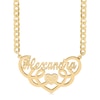 Thumbnail Image 1 of ​​​​​​​14K Gold Plated Script Heart Swirl Nameplate Curb Chain - 18"