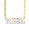 Thumbnail Image 1 of 14K Gold Plated Block Letter Name Two-Tone Curb Chain - 20"
