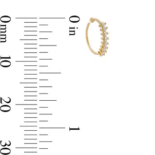 14K Solid Gold CZ Nose Hoop - 24G 5/16"