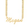 14K Gold Plated 1/10 CT. T.W. Diamond Script Name Curb Chain - 18"
