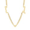 Thumbnail Image 1 of 14K Gold Plated CZ Two Name Script Center Heart Curb Chain - 18 in.