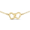 Thumbnail Image 1 of 14K Gold Plated Two Name Interlocking Hearts Bracelet - 7"