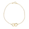 Thumbnail Image 2 of 14K Gold Plated Two Name Interlocking Hearts Bracelet - 7"